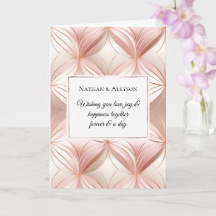 Pearl Blush Pink Rose Gold Abstracte bruiloft Kaart