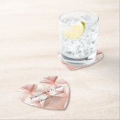 Pearl Blush Pink Rose Gold Abstracte bruiloft Kartonnen Onderzetters (Insitu)