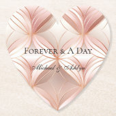 Pearl Blush Pink Rose Gold Abstracte bruiloft Kartonnen Onderzetters (Voorkant)