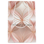 Pearl Blush Pink Rose Gold Abstracte bruiloft Medium Cadeauzakje (Voorkant)