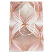 Pearl Blush Pink Rose Gold Abstracte bruiloft Medium Cadeauzakje (Achterkant)