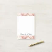 Pearl Blush Pink Rose Gold Abstracte bruiloft Post-it® Notes (Op bureau)