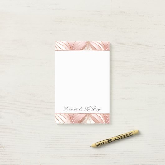Pearl Blush Pink Rose Gold Abstracte bruiloft Post-it® Notes (Op bureau)