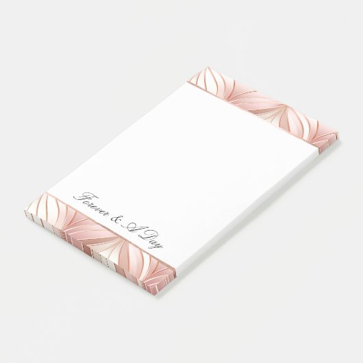 Pearl Blush Pink Rose Gold Abstracte bruiloft Post-it® Notes (Schuin)
