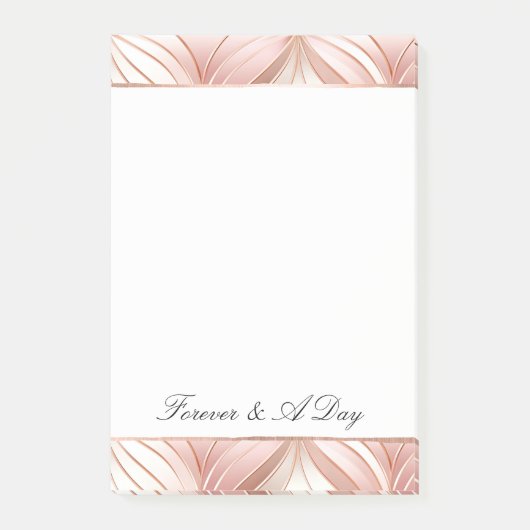 Pearl Blush Pink Rose Gold Abstracte bruiloft Post-it® Notes (Voorkant)