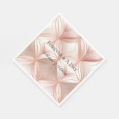 Pearl Blush Pink Rose Gold Abstracte bruiloft Servet (Hoek)