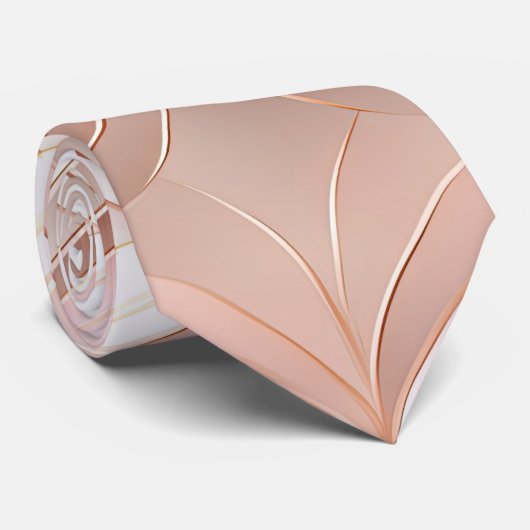 Pearl Blush Pink Rose Gold Abstracte bruiloft Stropdas (Opgerold)