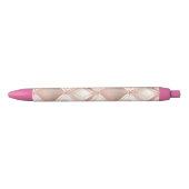 Pearl Blush Pink Rose Gold Abstracte bruiloft Zwarte Inkt Pen (Voorkant)