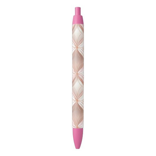 Pearl Blush Pink Rose Gold Abstracte bruiloft Zwarte Inkt Pen (Voorkant Verticaal)