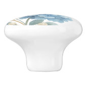 Pearl Blush Powder Blue Hydrangea Waterverf Keramische Knop (Zijkant)