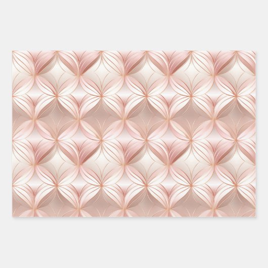 Pearl Blush Roze Rose Goud Bloemen Huwelijk Inpakpapier Vel (Voorkant 3)