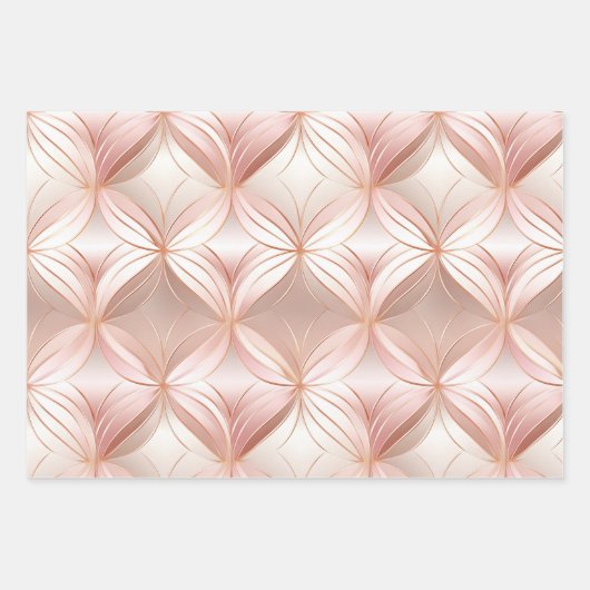 Pearl Blush Roze Rose Goud Bloemen Huwelijk Inpakpapier Vel (Voorkant)