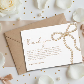 Pearl Bow Bruidsuitnodiging Ze Krijgt de Knoop Aan Bedankkaart