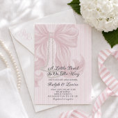 Pearl Bow Meisje Baby Shower Kaart