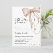 Pearl Bow-Vrijgezellenfeest Kaart (Staand voorkant)