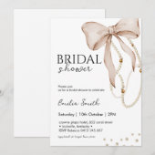 Pearl Bow-Vrijgezellenfeest Kaart (Voorkant / Achterkant)