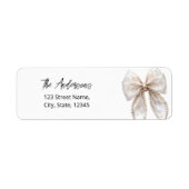 Pearl Bow White Return Address Label (Voorkant)