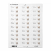 Pearl Bow White Return Address Label (Full Sheet)