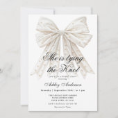 Pearl Bow Ze bindt de knoop Vrijgezellenfeest Kaart (Voorkant)