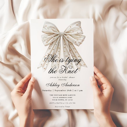 Pearl Bow Ze bindt de knoop Vrijgezellenfeest Kaart