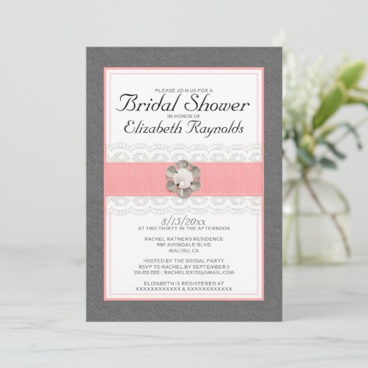 Pearl Bridal Shower Invitations Kaart (Staand voorkant)