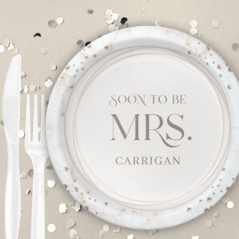 Pearl Bridal Shower Soon to be Mrs. Modern Minimal Papieren Bordje