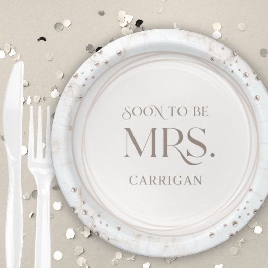 Pearl Bridal Shower Soon to be Mrs. Modern Minimal Papieren Bordje