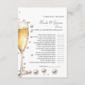 Pearl bruid & bruidegom trivia vrijgezellenfeest s advieskaart (Voorkant)