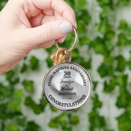 Pearl bruiloft 30 jaar Jubileum herdenking Sleutelhanger (Hand)