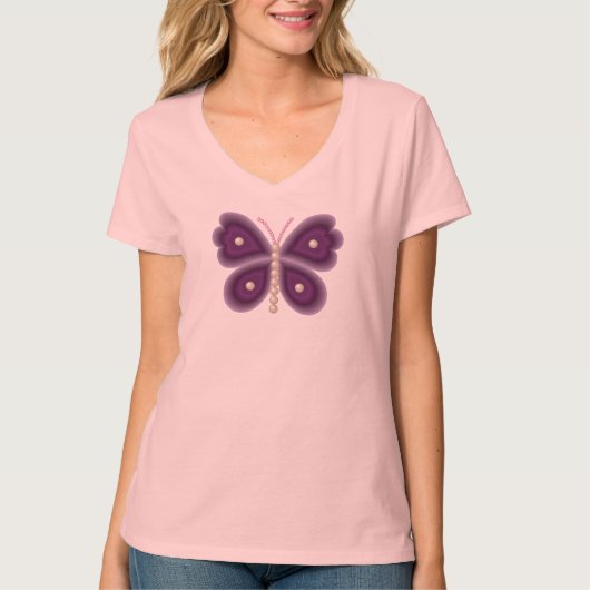 Pearl Butterfly V-Neck Shirt (Voorkant)