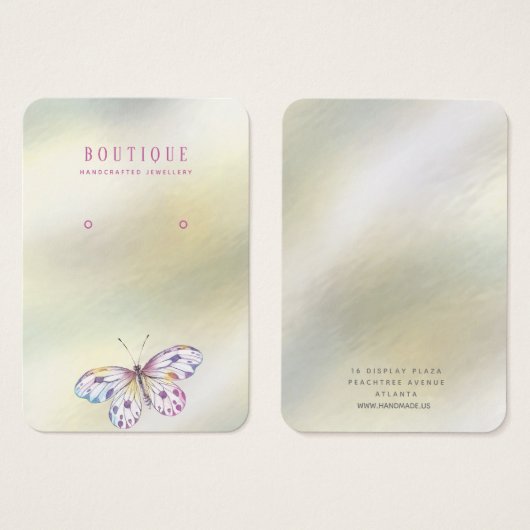 Pearl Butterfly-Waterverf Veroorbaar beeldscherm Visitekaartje (Voorkant /achterkant)