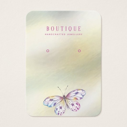Pearl Butterfly-Waterverf Veroorbaar beeldscherm Visitekaartje (Voorkant)