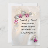 Pearl Buttonnen met roze diamanten bruiloft Kaart (Voorkant)