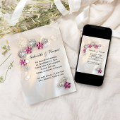 Pearl Buttonnen met roze diamanten bruiloft Kaart