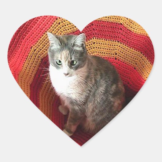 Pearl Cat Afghaans Hart Sticker (Voorkant)