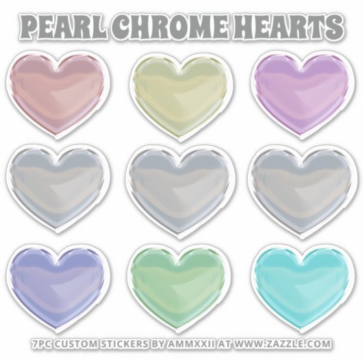 Pearl Chrome Hearts Sticker (Voorkant)