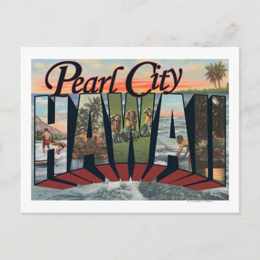 Pearl City, Hawaii - Grote letterscènes Briefkaart (Voorkant)
