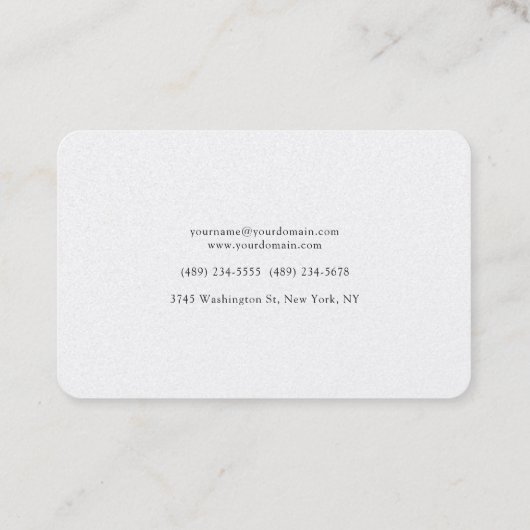 Pearl Classical Minimalist Professional Elegant Visitekaartje (Achterkant)