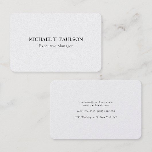 Pearl Classical Minimalist Professional Elegant Visitekaartje (Voorkant / Achterkant)