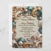 Pearl Coast Elegance formele huwelijksuitnodiging Kaart (Voorkant)