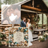 Pearl Coast Elegance formele vierkante bruiloft ui Feestdagenkaart