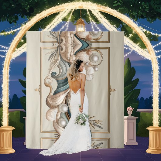 Pearl Coast Elegance minimalistische achtergrond Wandkleed