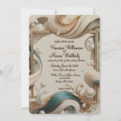 Pearl Coast Elegance Minimalistische bruiloft uitn Kaart (Voorkant)