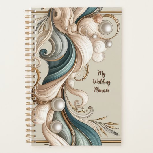 Pearl Coast Elegance Minimalistische Weddingplanne Planner (Voorkant)