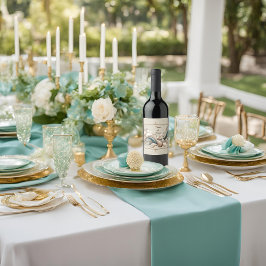 Pearl Coast Elegance Wijnflesetiketten Wijn Etiket