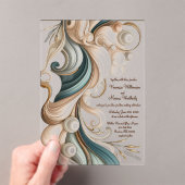 Pearl Coast Elegantie Minimalistische Acryl bruilo Acryl Uitnodigingen (Insitu (Draagbaar))