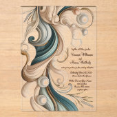 Pearl Coast Elegantie Minimalistische Acryl bruilo Acryl Uitnodigingen (Voorkant)