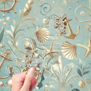 Pearl Coast Elegantie Minimalistische Acryl bruilo Uitnodigingen