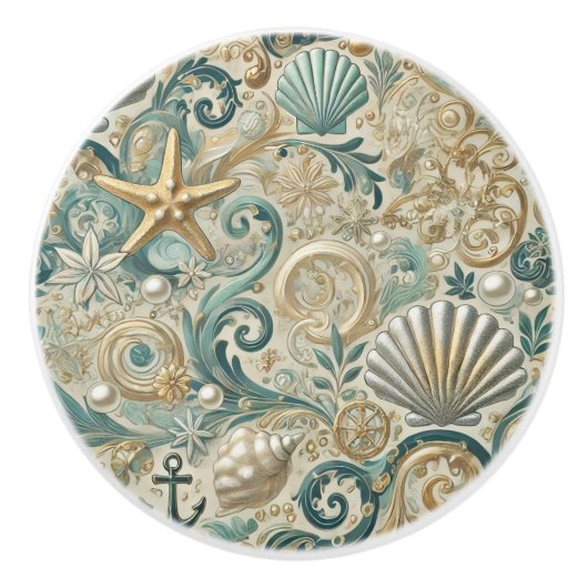 Pearl Coast Nautical Keramische Knop (Voorkant)