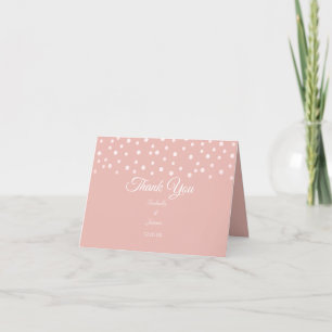 Pearl Confetti op Roos Gold Wedding Bedankkaart